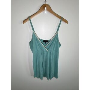 Vintage Y2K Babydoll Womens Top Blue XL Forest Fairy Boho Lace Going Out